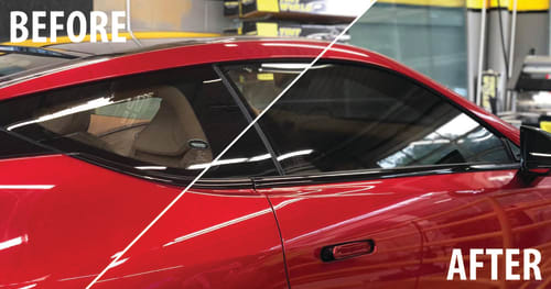 before and after car window tint sydney